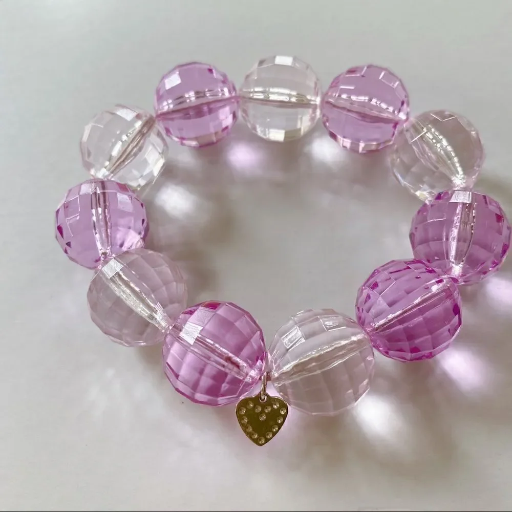 Stella & Dot Girl’s Beaded Bracelet Purple Clear